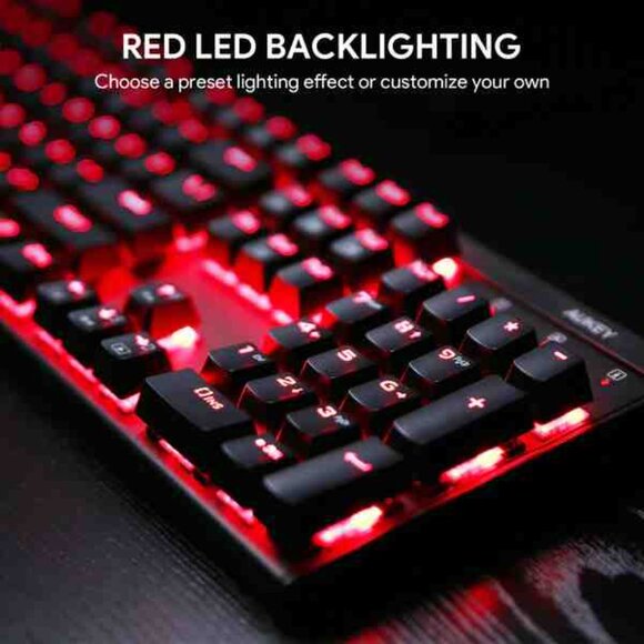 AUKEY KMG6 Mechanical Keyboard Red Switches 104key - Picture 3 of 12